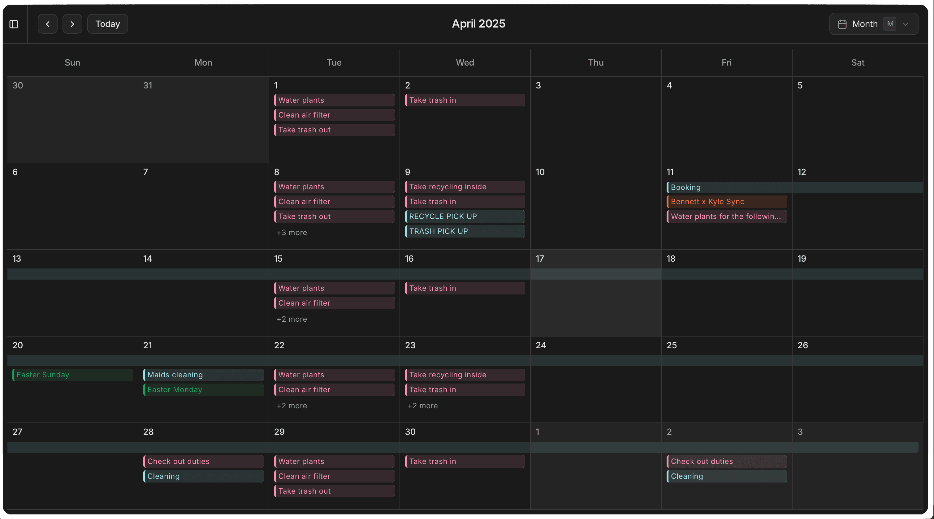 tymn calendar interface preview